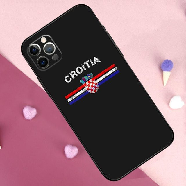Kroatien Flagge Handyhülle von Binchi Health Electronics für iPhone Modelle in Schwarz - Bild 1