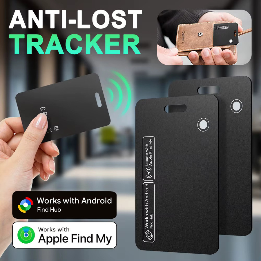 Peocke Ultradünner Wallet-Tracker Bluetooth Smart Anti-Lost Tag in Schwarz, wiederaufladbar, kompatibel mit Apple Find My und Google Find Hub - Bild 3