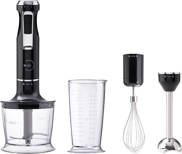 BERGNER Stabmixerset aus Edelstahl in Schwarz und Silber mit 1000 ml Volumen - Bild 1