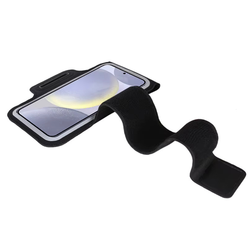HAISSKY Elastische Laufsport-Armbinden als ultradünne Handy-Armtasche für iPhone und Samsung, Farben: Schwarz, Grau - Bild 3