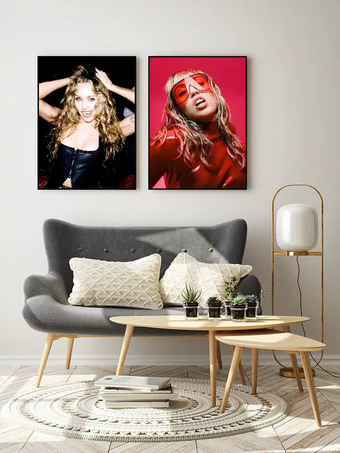Wasserdichter Diva Miley Cyrus Blumen Poster Aufkleber in Multicolour für deine Wanddekoration - Bild 7