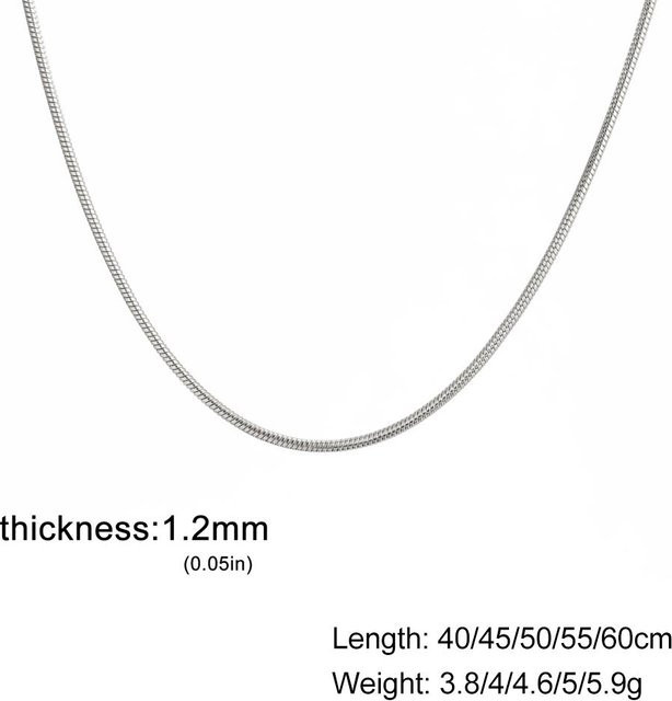 YULIN Schlangenkette Edelstahl, Silber, 40 cm, Unisex - Bild 1