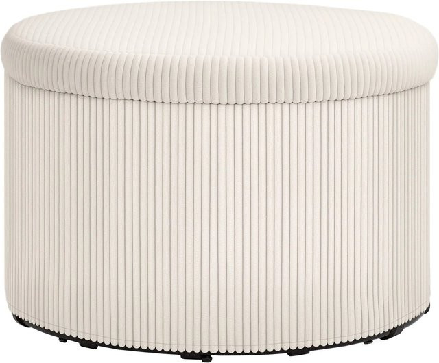 HOMCOM Sitzhocker mit Stauraum und abnehmbarem Bezug aus Cord in Beige, B/T/H: 60 x 60 x 41 cm - Bild 1