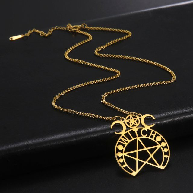 Lemegeton Anhänger Halskette, Edelstahl, Gold, Unisex - Bild 1