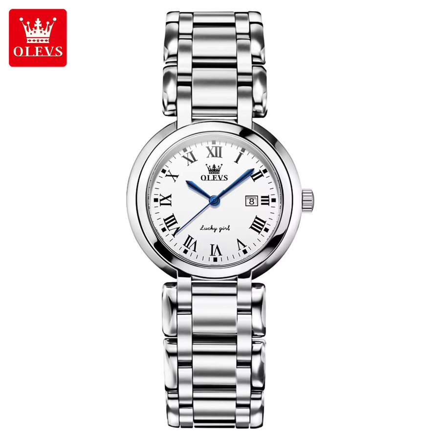 OLEVS Armbanduhr Quarz, Edelstahl, Silber, Weiß, Damen - Bild 5