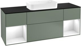 V&B Waschtischunterschrank Finion mit Wandbeleuchtung, Weiß lackiert, Breite: 160 cm, Tiefe: 50,1 cm, Höhe: 50,1 cm - Bild 1