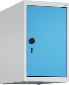 C+P Aufsatzschrank 7035/5012 mit Sicherheits-Drehriegel und 1 Abteil, B/T/H: 50 x 30 x 50 cm, Lichtgrau/Lichtblau - Bild 1
