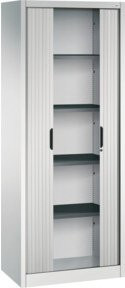 C+P Omnispace Rollladenschrank in Lichtgrau mit 5 Ordnerhöhen und Schloss, H: 198,0 cm, B: 80,0 cm, T: 42,0 cm - Bild 1