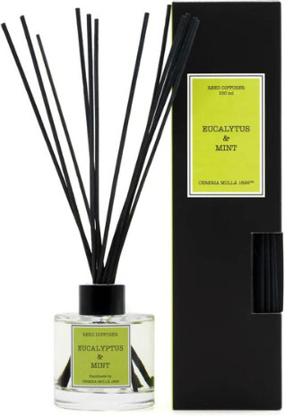 Cereria Molla Reed Diffuser Eucalyptus & Mint in transparentem Glas - Bild 1