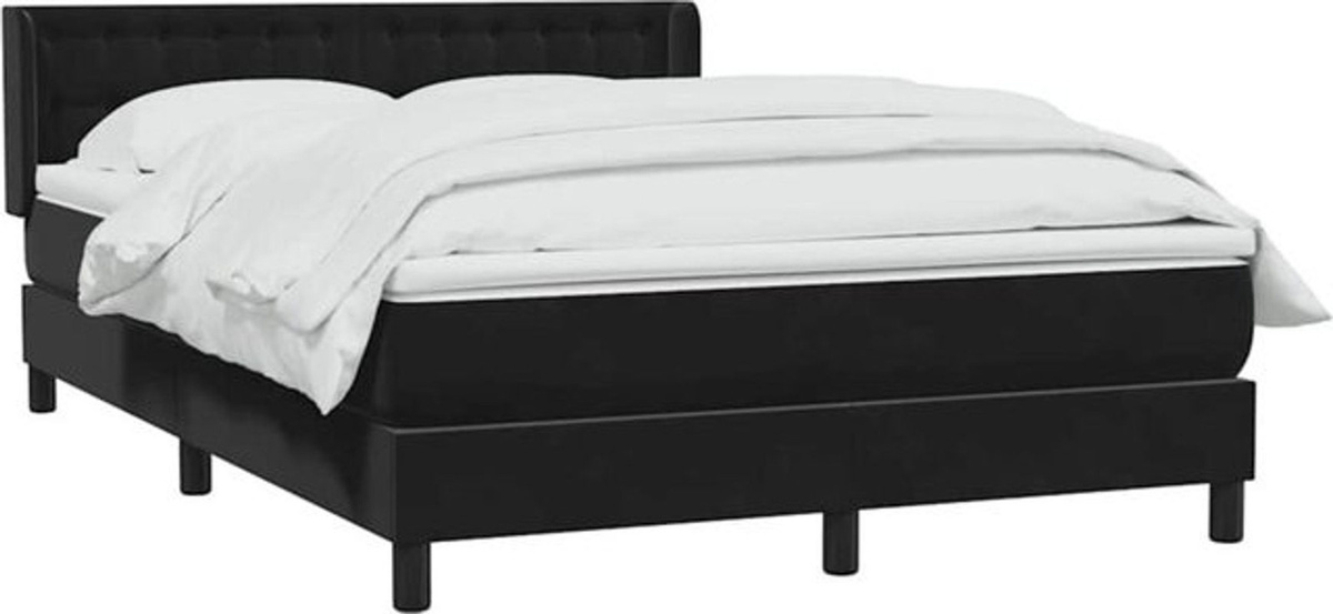 vidaxl Boxspringbett mit Matratze aus Samt in Schwarz B/T/H: 160 x 210 x 78 cm - Bild 1