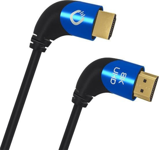Oehlbach SHAPE MAGIC UHD 90 Ultra-High-Speed HDMI Kabel mit 90 Grad Stecker Schwarz, Länge: 1,5 m - Bild 1