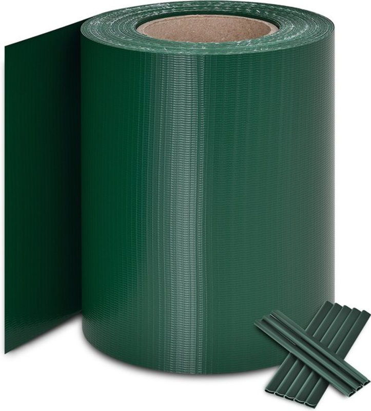 Juskys PVC Sichtschutzstreifen für Doppelstabmattenzaun in Grün, 35 m x 19 cm - Bild 2