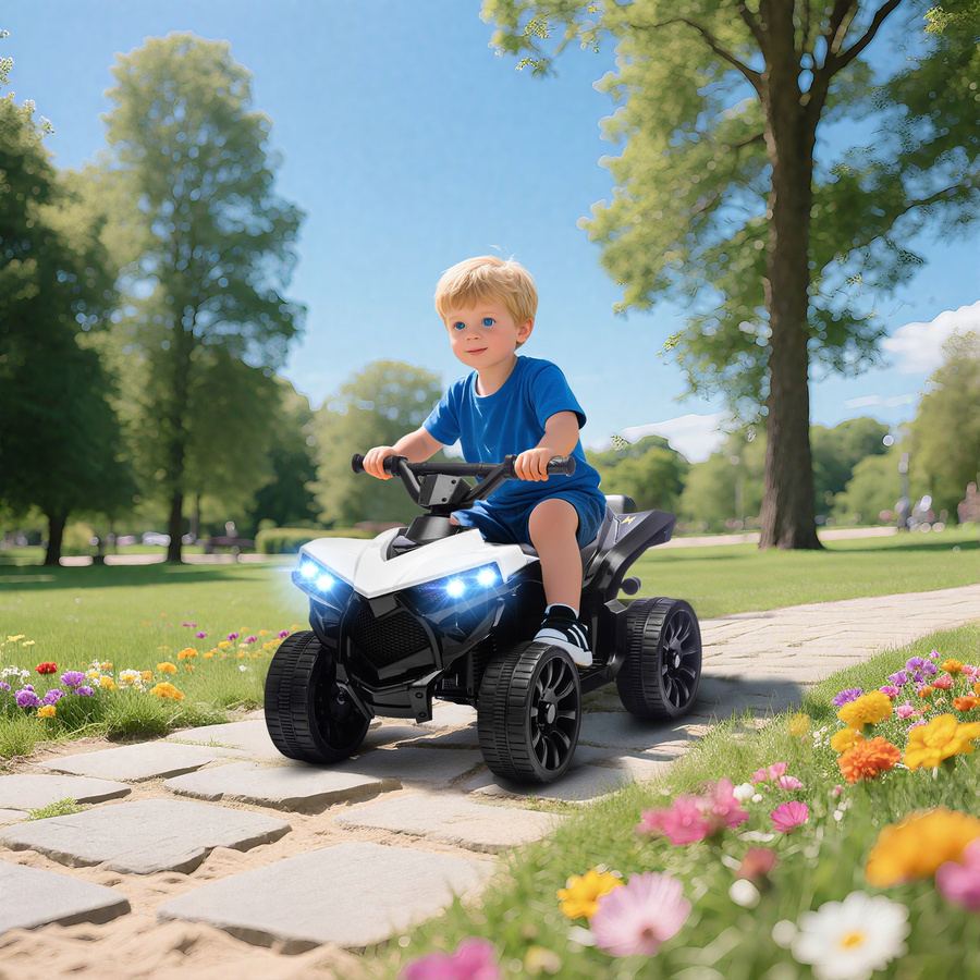 Aosom Kinder Quad Elektro 6V, Kinderfahrzeug, Weiß, ab 3 Jahre - Bild 2