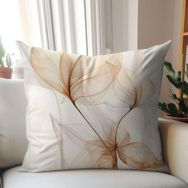 JMG Clothing Kissenhülle im nordischen Stil mit floralem Naturmuster, weiß, B/H: 50 x 50 cm - Bild 1