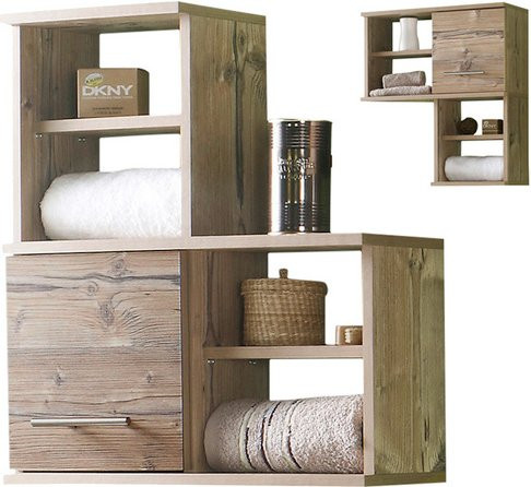 Schildmeyer Hängeschrank Isola in Braun mit offenen Regalfächern, B/H/T: 59,8 x 64,8 x 20,5 cm - Bild 1