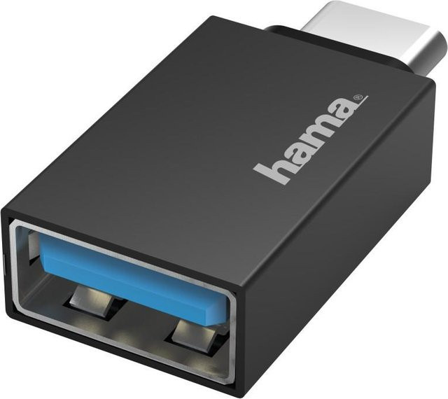 Hama USB-OTG-Adapter USB-C auf USB-A, USB 3.2 Gen1 mit 5 Gbit/s, Schwarz - Bild 1