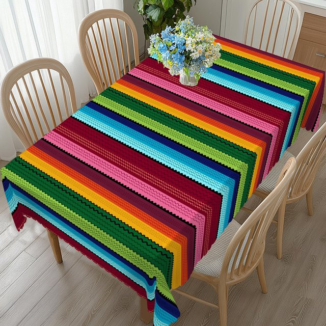 Wasserdichte rechteckige Tischdecke von JINGYUE Pet mit USA Flaggen-Design in Rot, Blau und Multicolour, B: 140 cm, T: 180 cm - Bild 1