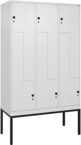 C+P Z-Spind Classic PLUS Spind mit 6 Fächern, Gestell, Farbe Weiß/Grau, B/H/T: 120 x 212 x 50 cm - Bild 1