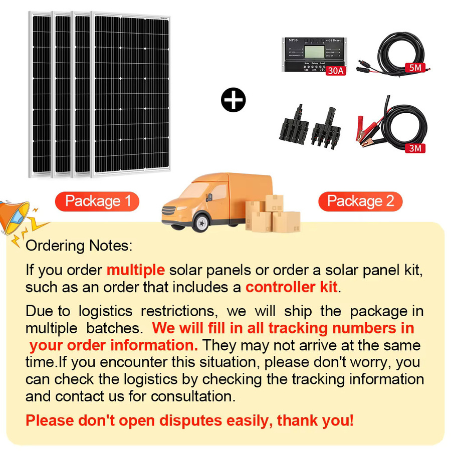 Dokio Wasserdichtes monokristallines Solarmodul-Set in Schwarz mit Controller zur Ladung von Haus- und 12V-Autobatterien - Bild 2