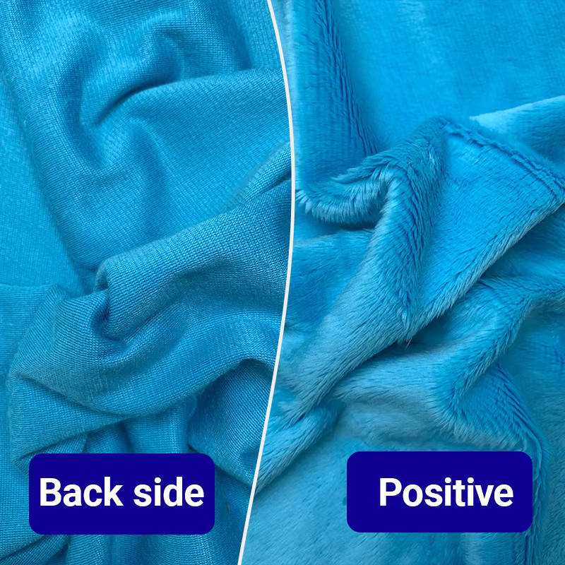 ZYFMPTEX Plüschstoff aus Polyester in Blau, weiches Kunstfell mit 5 mm Flor, B/H: 50 x 150 cm - Bild 1