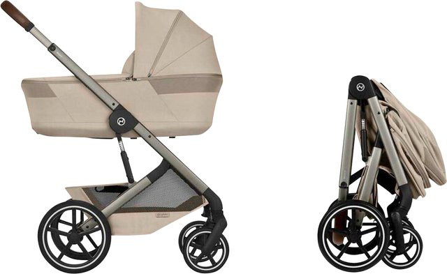 Cybex Gold Kombikinderwagen Balios S Lux mit faltbarer Wanne in Almond Beige und Taupe Frame - Bild 2