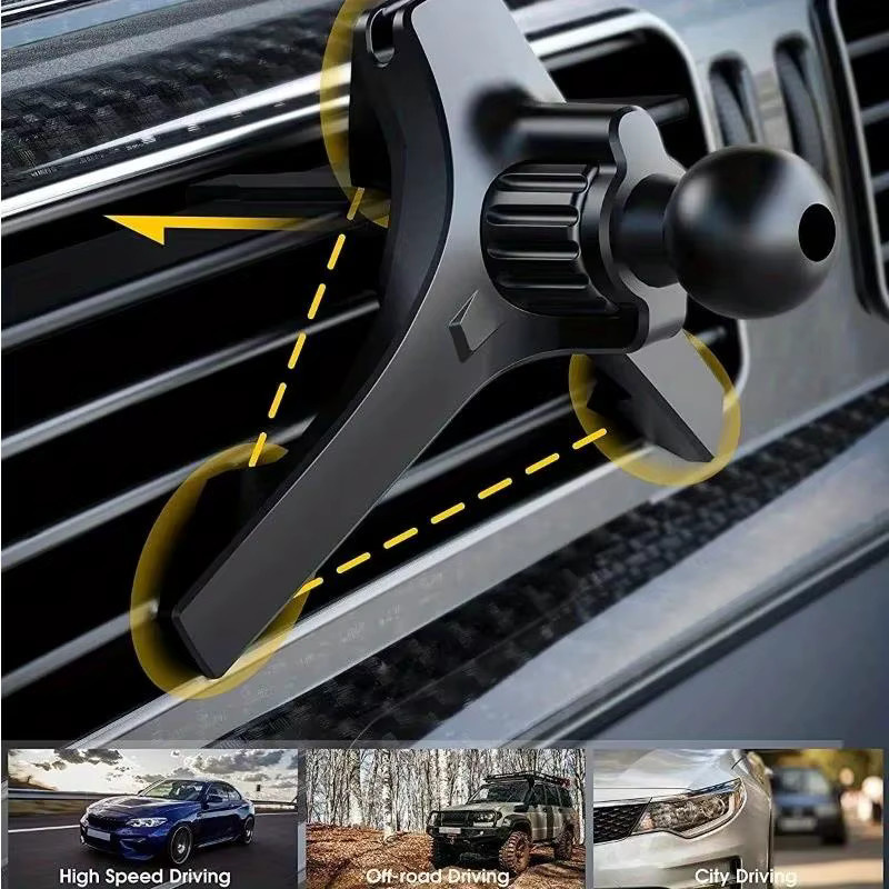 VORILYNEX Auto-Handyhalterung für Lüftungsschlitze mit 17mm Kugelkopf, 360 Grad drehbar, Schwarz - Bild 4