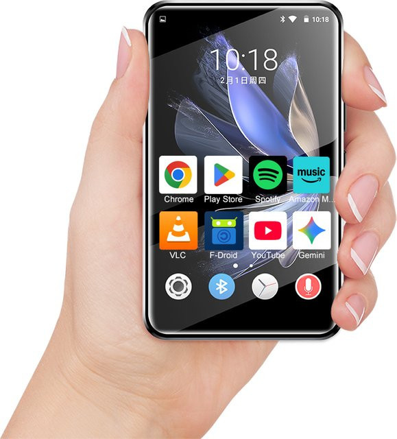 Famue BF12 Android 10 MP3-Player mit 4-Zoll-Touchscreen, Bluetooth und WLAN, MP4-Player für Spotify, Audible und Pandora, Schwarz - Bild 1