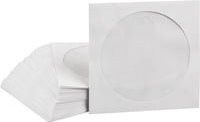 MediaRange CD/DVD Papierhüllen mit Sichtfenster und selbstklebender Lasche, weiß, 100 Stück - Bild 1