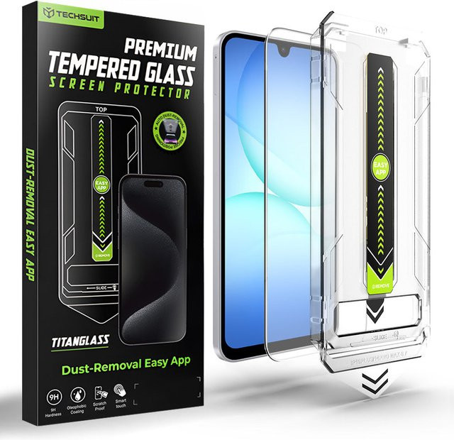 Techsuit TitanGlass CrystalHD Displayschutzfolie aus Sicherheitsglas für Samsung Galaxy A17 5G, A16 5G (A166) und A16 4G (A165), transparent - Bild 1
