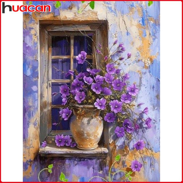 Huacan 5D DIY Diamantmalerei Gänseblümchen-Blumenvase Mosaik-Bild mit Strasssteinen, Multicolour, B/H: 20 x 30 cm - Bild 1