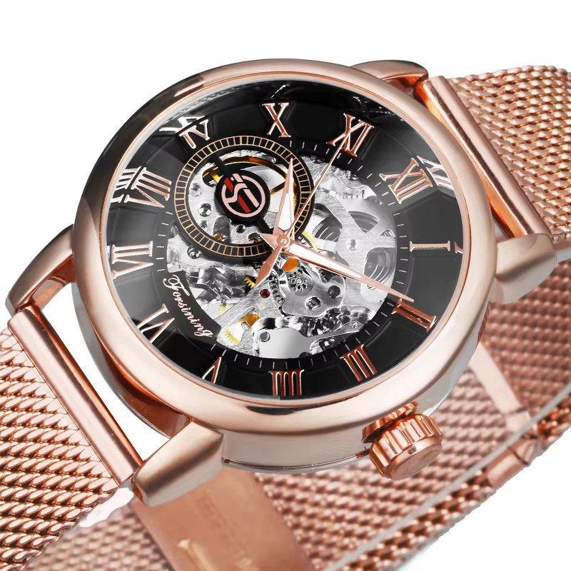 FORSINING Armbanduhr, Handaufzug, Roségold, Edelstahl, Damen - Bild 3