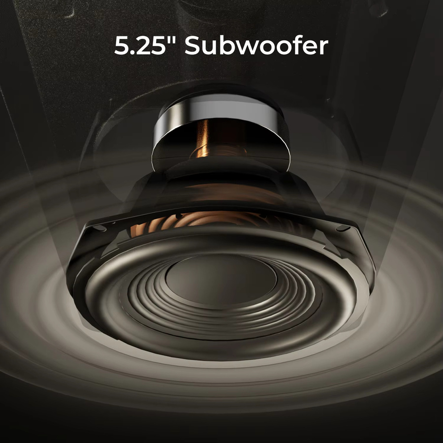 ULTIMEA 340W 5.1-Kanal Soundbar mit Dolby Atmos und APP-Steuerung, Heimkino-Soundsystem für Smart-TV in Schwarz mit 5,25-Zoll Kabelgebundenem Subwoofer - Bild 4
