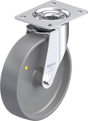 Blickle Stahlblech-Lenkrolle LE-PO 200G-ELS in Grau mit Rad-Durchmesser 200 mm und einer Tragfähigkeit von 300 kg - Bild 1