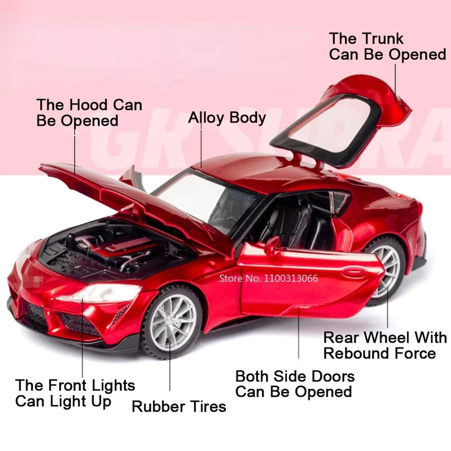 MAKEDA GR Supra Alphard, Miniatur-Supercar-Spielzeugmodelle, 1:32, Metall, Licht und Ton - Bild 2