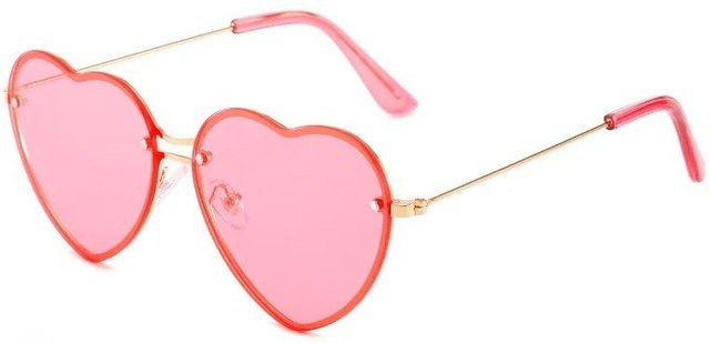 NATAWA Sonnenbrille, randlos, Metall, Herzform, pink, Damen - Bild 1