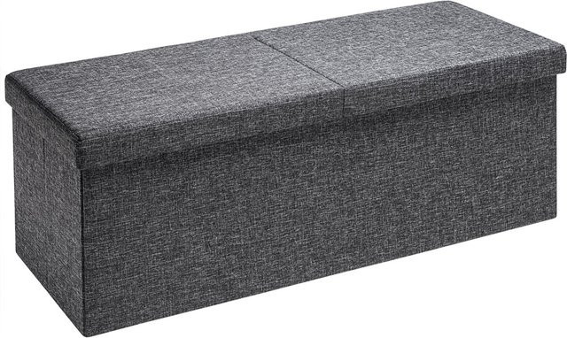 Casaria Sitzbank mit Klappdeckel aus Kunstleder in Dunkelgrau, B/T/H: 115 x 38 x 38 cm - Bild 1