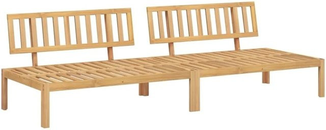 vidaXL Garten-Mittelsofas aus Paletten aus Akazien-Massivholz, 2er-Set, Braun - Bild 1