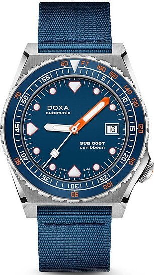 Doxa SUB600T Caribbean Armbanduhr, Automatik, Edelstahl, Blau, 40 mm, Unisex - Bild 1