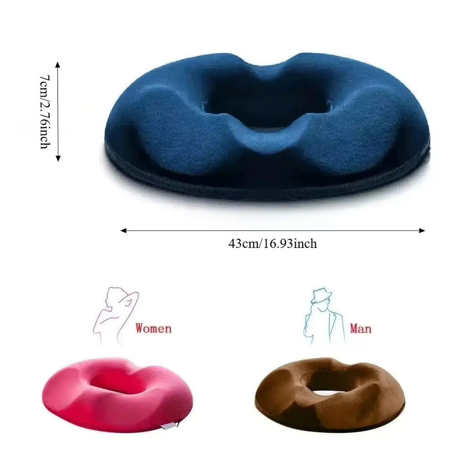Donut-förmiges Memory-Schaum-Sitzkissen in Grau, weich und atmungsaktiv für Büro, Zuhause oder Auto - Bild 4
