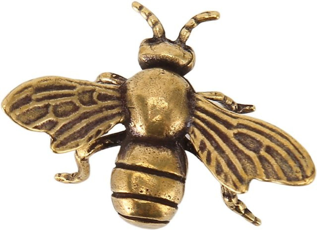 GoolRC Kupfer Biene Figur Antik Dekorativ Goldene Metall Tier Statue als Ornament für Büro und Arbeitszimmer - Bild 1