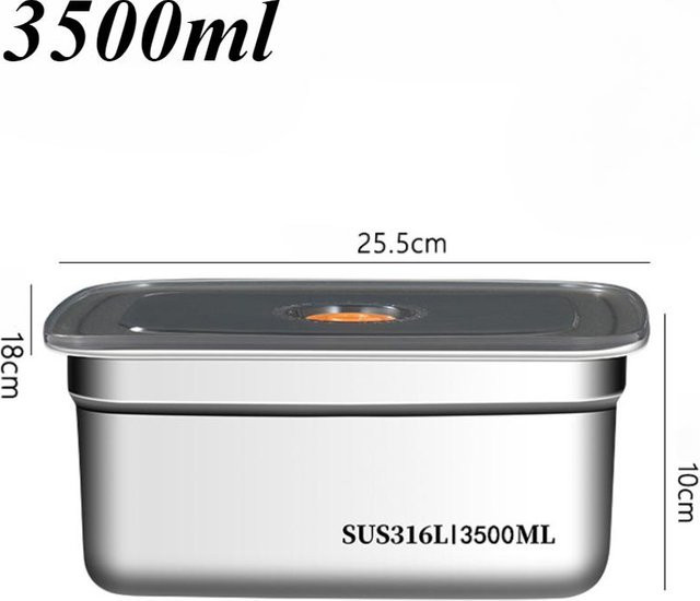 Chocolate Home Edelstahl Bento Box auslaufsicher und gefrierschranktauglich, Silber, 3,5 l - Bild 1