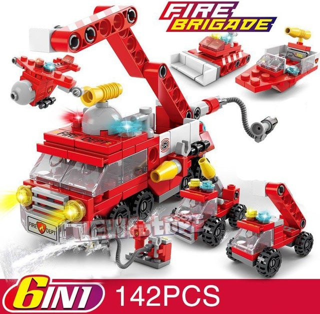 DECOOL Heavy Engineering Betonmischer Feuerwehrauto Minilader LKW Polizeiauto, Modellbausteine Sets, ab 6 Jahren - Bild 1