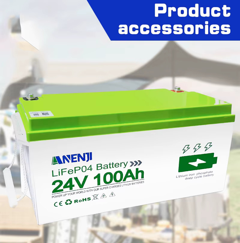 ANENJI 24V LiFePO4 Akku-Pack 100Ah mit BMS wiederaufladbarer Lithium-Akku für Camping, Auto und Solar - Bild 2