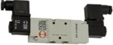 Riegler 3/2-Wegeventil, elpn., ext. Steuerluft, bistabil, G 3/8, 12 V DC, grau - Bild 1