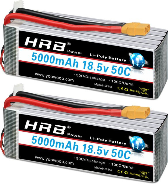HRB RC Lipo Batterie mit XT90 Stecker, 18,5V 5000mAh - Bild 1