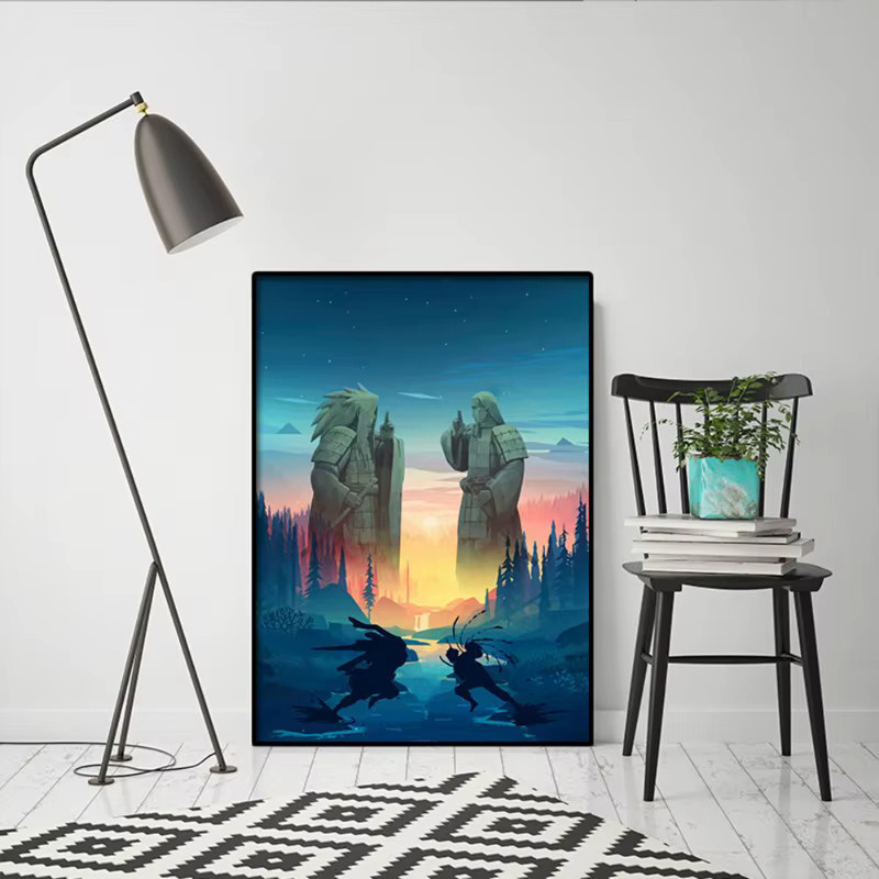 KAYOU Naruto Sasuke Anime Leinwandgemälde, rahmenloses Poster in Multicolour für deine Dekoration - Bild 2