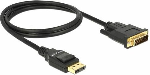Delock DisplayPort auf DVI-D Anschlusskabel Schwarz 1 m mit vergoldeten Steckkontakten - Bild 1
