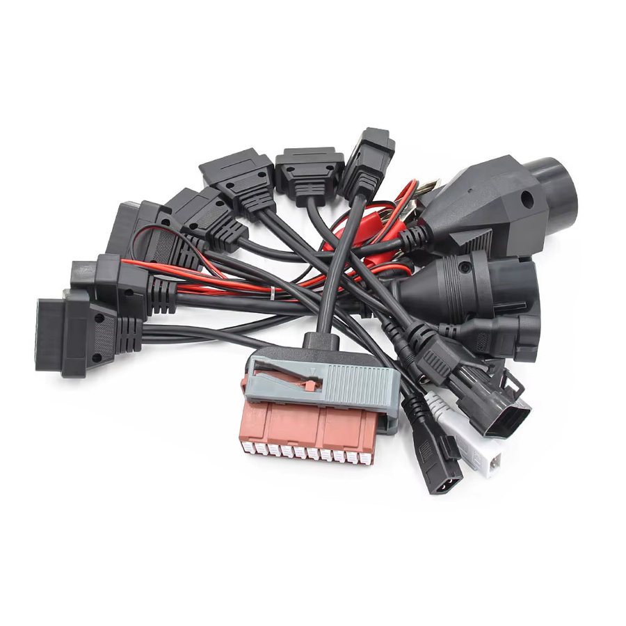 8-teiliges TCS CDP Multidiag PRO OBD2 Diagnosekabel-Set für Auto und LKW in Schwarz - Bild 3