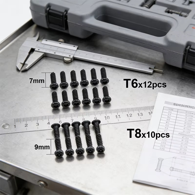 JCD Schraubenset für Xbox One Controller Gamepad Reparatur: 9mm T8 und 7mm T6 Schrauben für Xbox One S, X, Slim und Elite in Schwarz - Bild 3
