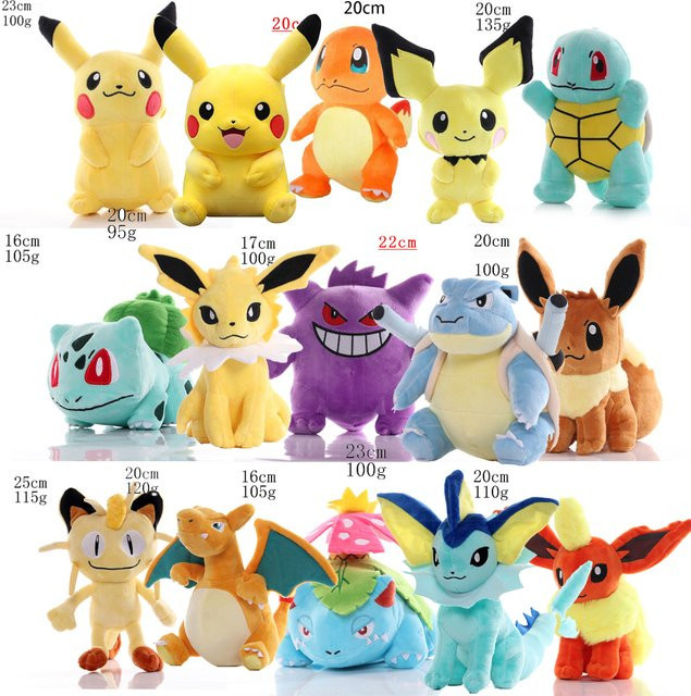 DUODUOBAO Pokémon Plüschpuppen-Set, Pikachu Charmander Bulbasaur Squirtle Psyduck Eevee, Plüsch / Textil, Bunt / Mehrfarbig - Bild 1